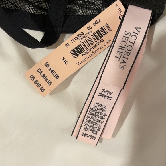 NWT VS black lace bra 34C - Picture 3 of 4
